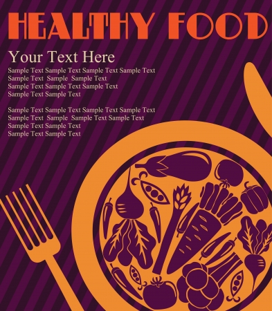 healthy food card design. vector illustrationのイラスト素材