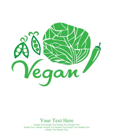 vegan card design. vector illustrationのイラスト素材