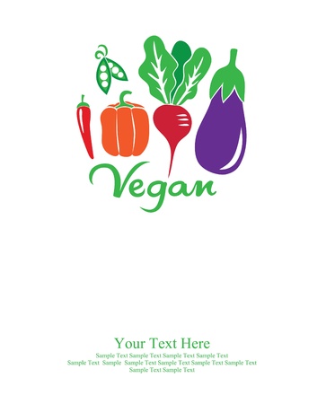 vegan card design. vector illustrationのイラスト素材