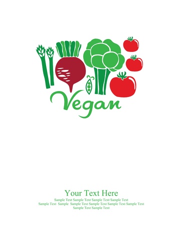 vegan card design. vector illustrationのイラスト素材