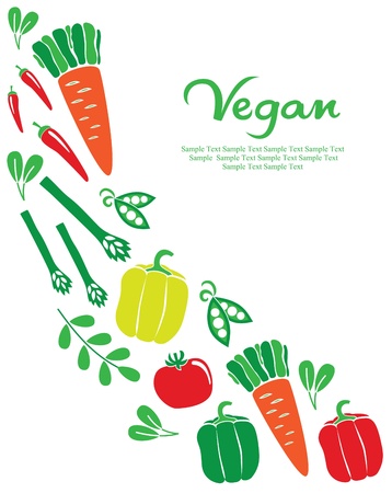 vegan card design. vector illustrationのイラスト素材