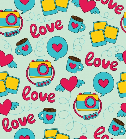 seamless love pattern design. vector illustrationのイラスト素材