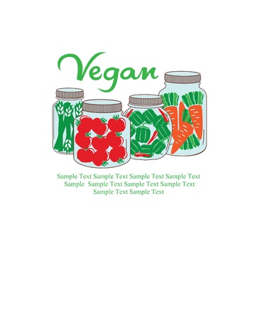 vegan card design. vector illustrationのイラスト素材