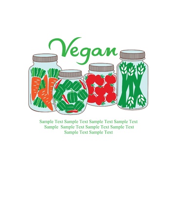 vegan card design. vector illustrationのイラスト素材