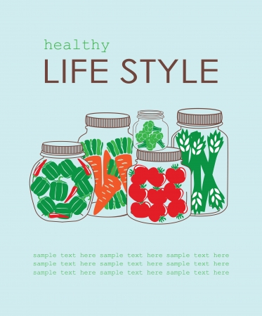 healthy life style card. vector illustrationのイラスト素材