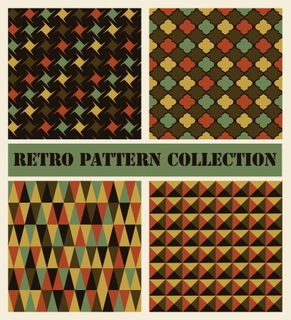 retro seamless patterns set. vector illustrationのイラスト素材
