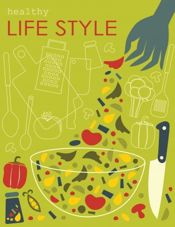 healthy life style card. vector illustrationのイラスト素材