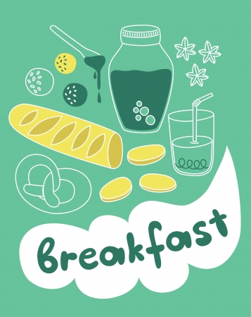 my cute breakfast card design. vector illustrationのイラスト素材