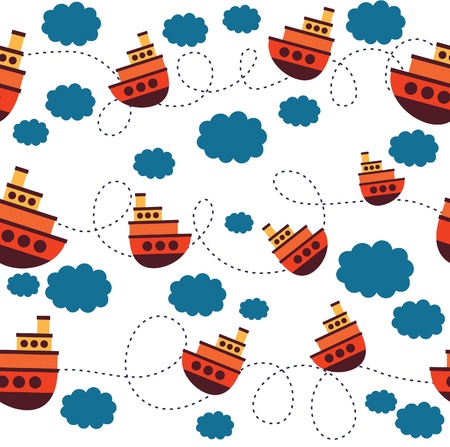 ship seamless pattern design. vector illustrationのイラスト素材