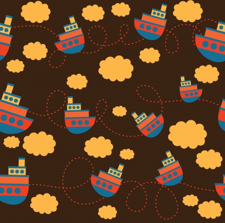 ship seamless pattern design. vector illustrationのイラスト素材