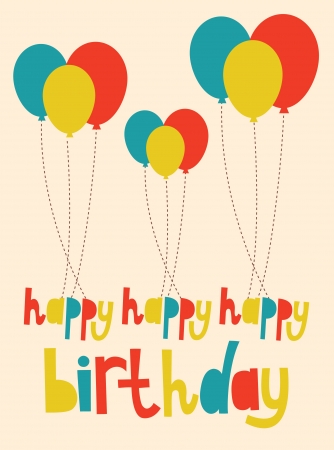 happy birthday greeting card. vector illustrationのイラスト素材