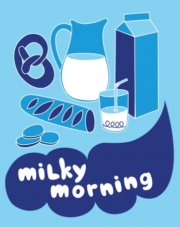 milky morning card design. vector illustrationのイラスト素材