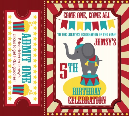 kid birthday invitation card design. vector illustrationのイラスト素材