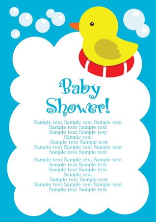 fun baby shower card. vector illustrationのイラスト素材