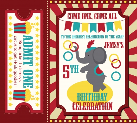 kid birthday invitation card design. vector illustrationのイラスト素材