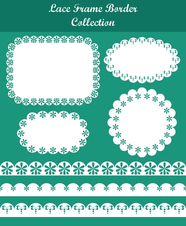 set of cute lace elements. vector illustrationのイラスト素材