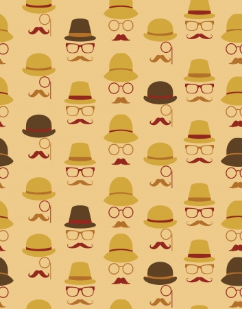 mustache seamless pattern design. vector illustrationのイラスト素材