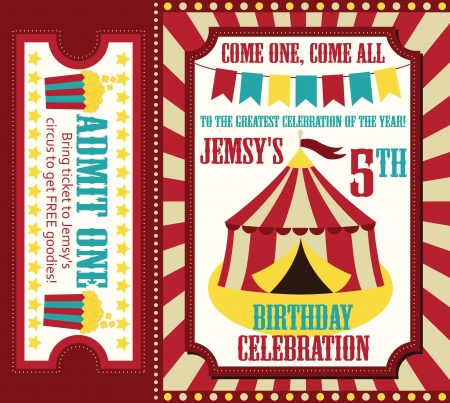 kid birthday invitation card design. vector illustrationのイラスト素材