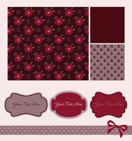 cute pattern collection and frames. vector illustrationのイラスト素材