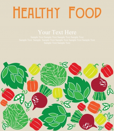 healthy food card design. vector illustrationのイラスト素材