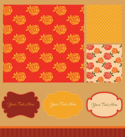 cute pattern collection and frames. vector illustrationのイラスト素材