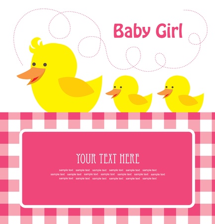 cute baby girl arrival card. のイラスト素材