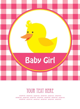 cute baby girl arrival card. のイラスト素材