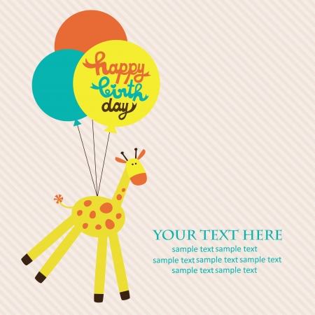 cute happy birthday card  vector illustrationのイラスト素材