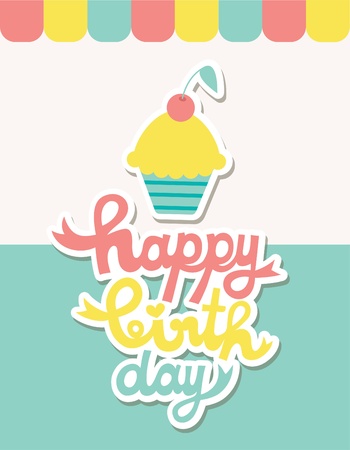 happy birthday card  vector illustrationのイラスト素材