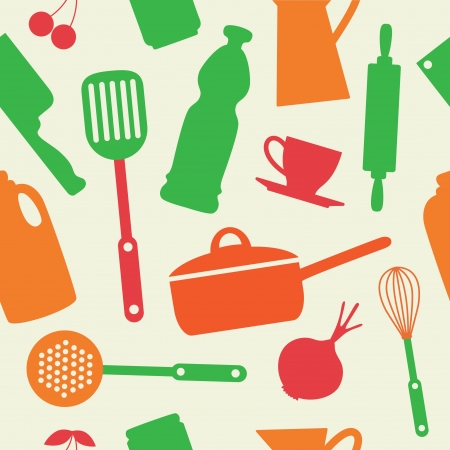 cute kitchen pattern. のイラスト素材