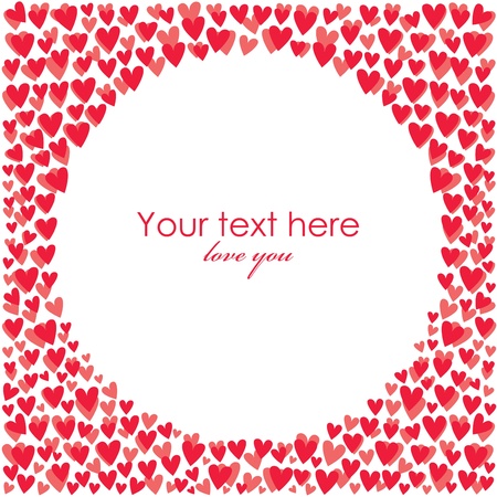 cute frame design with hearts.のイラスト素材