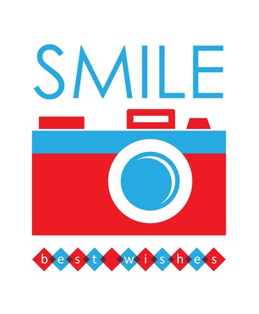 cute card with camera  vector illustrationのイラスト素材