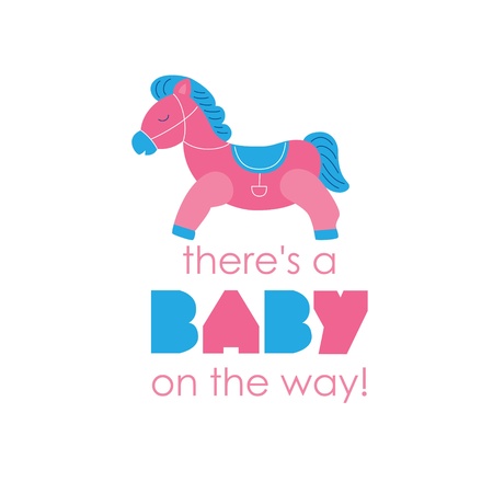 there's a baby on the way card. のイラスト素材