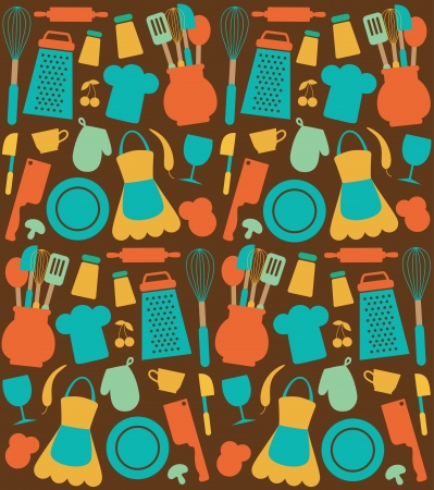 seamless kitchen pattern. のイラスト素材