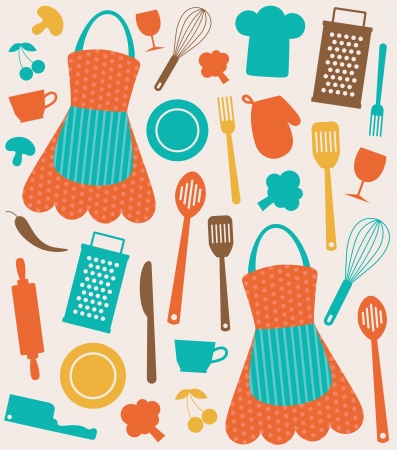 seamless kitchen pattern. のイラスト素材