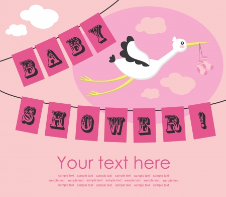 baby announcement card  vector illustrationのイラスト素材