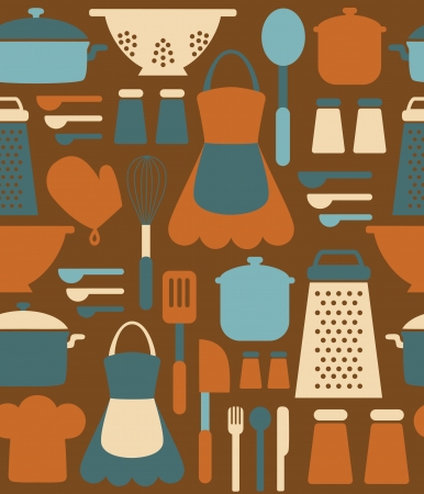 kitchen seamless pattern design.のイラスト素材