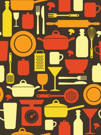 kitchen pattern design.のイラスト素材