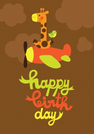 fun happy birthday card  vector illustrationのイラスト素材