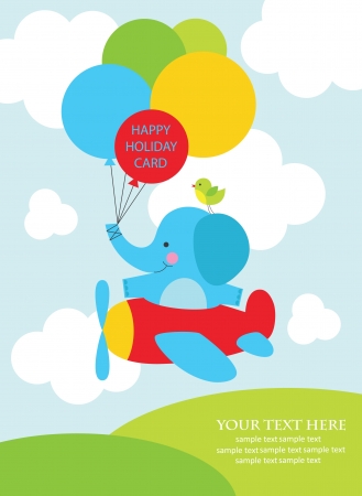 fun happy birthday card  vector illustrationのイラスト素材