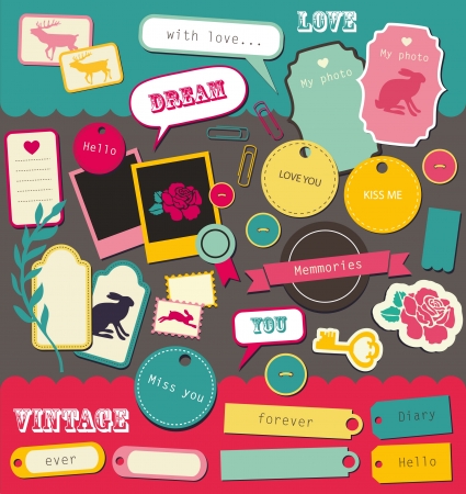 cute elements for scrapbooking  vector illustrationのイラスト素材