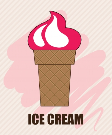 cute greeting card with ice cream  vector illustrationのイラスト素材