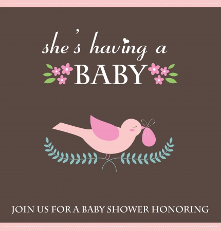she's having a baby card design.のイラスト素材