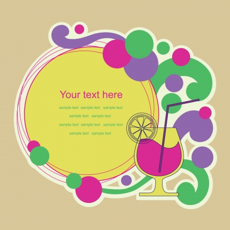 frame design with cocktail  illustrationのイラスト素材