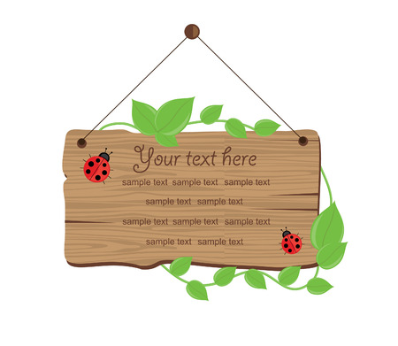 wooden board with convolvulus illustrationのイラスト素材