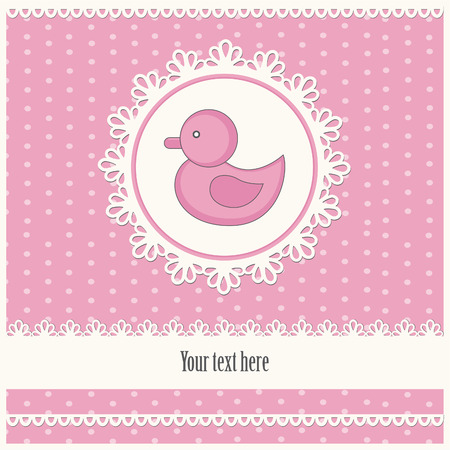 baby girl announcement card. vector illustrationのイラスト素材