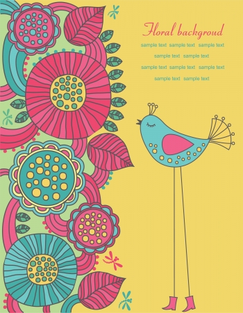 cute floral background. vector illustrationのイラスト素材