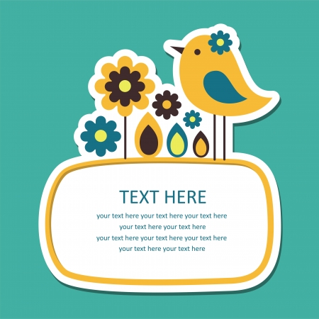 cute frame design with bird. vector illustrationのイラスト素材