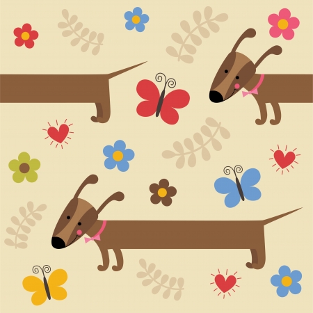 pattern with cute dog. vector illustrationのイラスト素材
