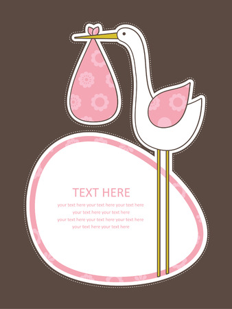 cute baby girl label. vector illustrationのイラスト素材